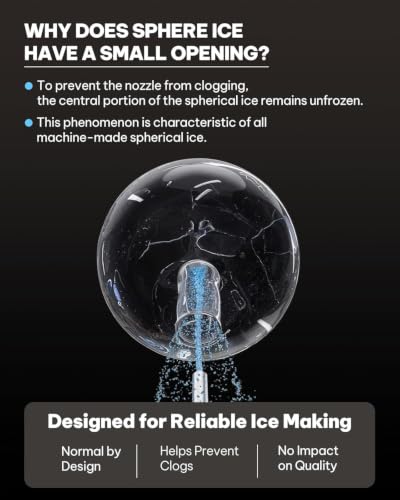 Image of Silonn 2.4″ Ice Ball Maker Countertop, Clear Sphere Ice Maker Machine with Crystal Sphere & Rapid Sphere Technology, 3 pcs in 40 Mins, 100 pcs /Day, Self-Cleaning for Home Bar Whiskey & Bourbon