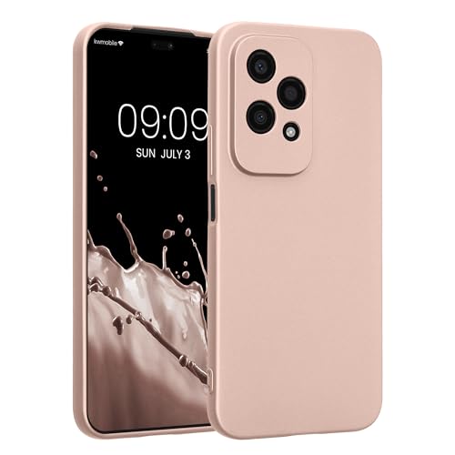 kwmobile Case for HONOR 200 Lite Case - Soft TPU Back Phone Cover - with Metallic Look - Metallic Rose Gold