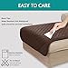 U-NICE HOME Sectional Couch Cover for Dogs Pets Chaise Lounge Reversible Sofa Cover Furniture Protector with Elastic Adjustable Strap, Coffee/Beige