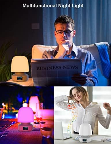 Eyesound Bluetooth Speaker Night Lights,Table Lamp for Bedroom 7-Color Change Dimmable LED Bedside Lamps,12/24H Nightlight for Living Room,Gifts for Teens Kids Girls Baby Adults