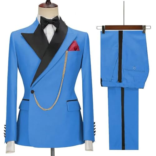 Men Yellow Suits Peaked Lapel One Button Casual Slim Business Wedding Groom 2 Piece Blazers Pants 6