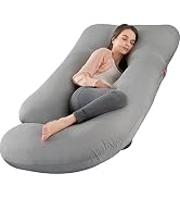 Victostar Pregnancy Pillows with Cooling Cover, 57 Inch U Shaped Maternity Pillow with Removable ...