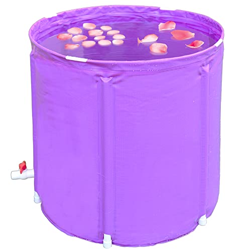 Portable Foldable Bathtub, 24"X26" Freestanding Family Bathroom Spa Tub, Soaking Stand-Up Bath Tub In Shower, Ideal For Hot Bath Ice Bath, Thick Pad For Keep Temperature #TOP9