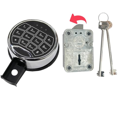 WAH YUE HING Digital Electronic Keypad Lock for Safes, Gun Safe Lock Replacement, Time Delay Safe Lock Including 2 Emergency Keys (Left Swing Bolt)