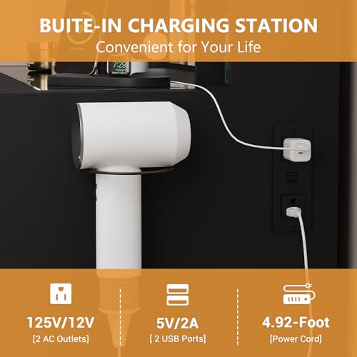 HUANLEGO Black Vanity Desk with Mirror and Lights, Glass Top Vanity with Lighted Mirror & RGB Glass Cabinet and 3 Drawers, Makeup Vanity Desk with Lights Dressing Table for Bedroom, 3 Color Modes