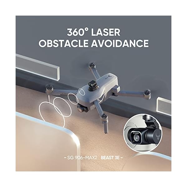 ZLL SG906 MAX2 GPS Drohne mit Kamera EIS 4K HD, 4km Kontrollabstand, 360 Grad Laser Hindernis Vermeidung, 3-Achsen Gimbal, FPV Professioneller RC Quadcopter, 3 Batterien – Bild 4