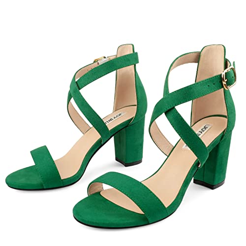 Image of JOY IN LOVE Women's Chunky Block Heels 3 Inch Ankle Strap Low Heel Sandals