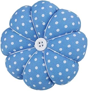 Wrist Pin Cushion Wearable Pumpkin Shape Sewing Pin Cushion for Needlework Sewing (Blue)