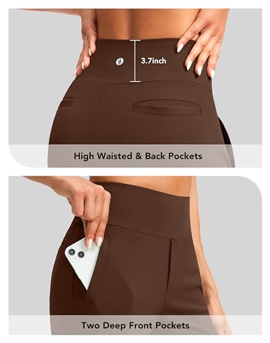 Image of SANTINY Women's 9 inch High Waisted Bermuda Shorts with 4 Pockets Knee Length Long Shorts for Women Workout Athletic Casual