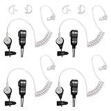 Lixin Two Way Radio Earpiece, Walkie Talkie Headset,Transparent Security HeadphonesCompatible Midland AVPH3,for Midland Walkie Talkie with PTT/VOX -Black (4 Pack)