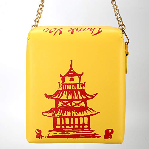 Image of Tower Print Crossbody Shoulder Bag,Pu Chinese Takeout Box Totes Purse for Women | Tower Print