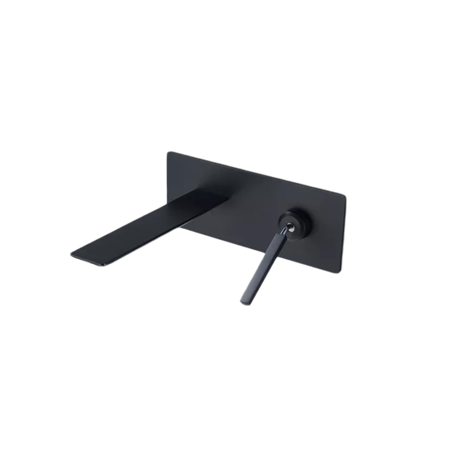 Mgnsjgyxn Black Panel Basin Mixer Full Copper Wall-Mounted Hot And Cold Faucet Gray Black Bathroom Wash Basin Pre-Embedded Concealed Wall Discharge Faucet