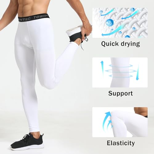 Mens Compression Pants Athletic Leggings Breathable Running Tights Workout Base Layer Bottom for Football Basketball3
