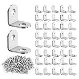 Luckwaii Winkelverbinder Edelstahl 100 Stück 20 x 20 x 16 mm Metallwinkel Eisenwinkel 90 Grad Winkel Eckverbinder Metall Holzwinkel L Bracket mit 200 Schraube für Holz Möbel Tabelle Stuhl Fenster