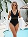 Edelqual One Piece Swimsuit Women Tummy Control Bathing Swim Suit Sexy High Waisted Mesh Sliming Push Up Flattering Ruched 2025 Summer Fashion Swimwear (Black,S)