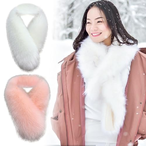 Women's Neck Warmer Faux Fur Collar Scarf Wrap Fluffy Neck Hood Plush Collar Muffler Collar Trim Women Winter Clothes3
