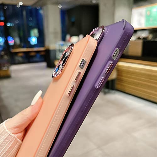 Protection de lentille plaquée et étui collier rose pour iPhone 14 en polycarbonate rigide - 5