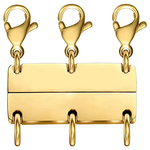 OHINGLT Layered Necklace Clasp 18K Gold and Silver Necklace Separator for Layering, Multiple Jewelry Clasps and Closures for Women