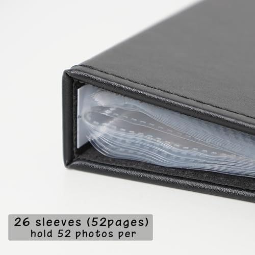 Cherrich PM7I-BLACK-2P Photo Album 5X7 52 Pockets Pack Of 2 Leather Cover Picture Book Holds 5X7 Photos thumb #1