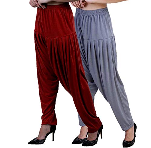 casuals Soft Rayon Viscose Solid Attractive Pleated Pattern wear Patiala Pants for Womens Combo Pack 2 Mustrad Multicolored L,XL,2XL,3XL,4XL-picture-33