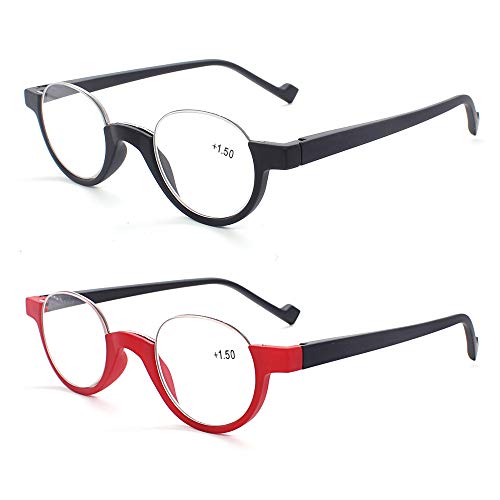 イェローロック 四色セット レトロ丸型メガネ 超軽量PC老眼鏡 おしゃれリーディンググラス 携帯用 シニアグラス ケース&クロス付き 度数