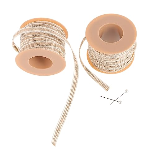 SEWACC Crafting Twine Ropes 2 Rolls Jute Twine Ribbons Natural Jute for DIY Dec