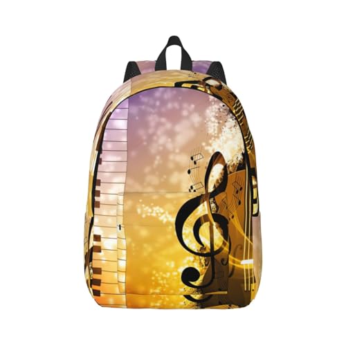 Sac à dos 15 pouces étanche en toile OdDdot avec motifs artistiques de piano et violon