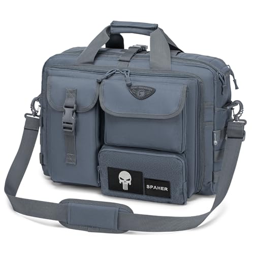 SPAHER Borsa Lavoro Uomo 24 Ore Uomo PC 14/15.6/17' Borsa Tattica Ventiquattrore Lavoro Porta PC...