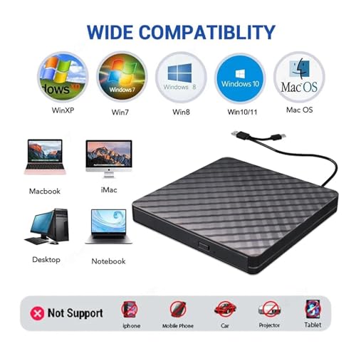 Lector CD Externo para Portatiles sin Disquetera Solucion de Almacenamiento USB 3.0 Portatil 4
