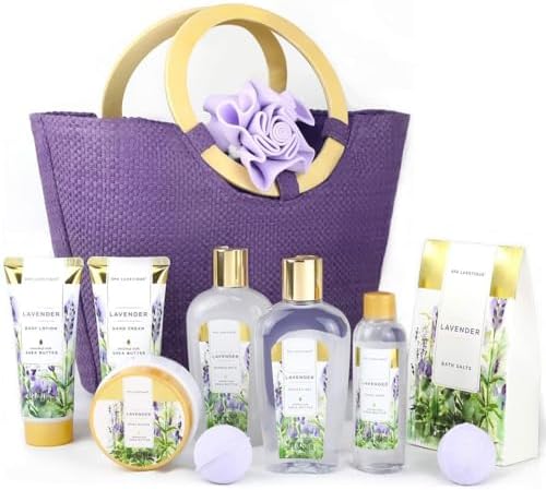 Spa Luxetique Set de Regalo de Baño, 10pcs Lavanda Set Belleza Re...
