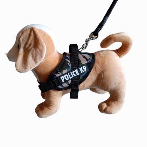 Image of UK Pets K9 Police Dog Harness,Chest Body Belt for Dogs,Camouflage Choke Free Double Padded Vest Wit Adjustable Neck and Chest Dog Standard Harness(Small)
