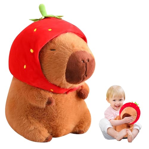 SKIKHN Animales De Peluche Capybara, Capybara Aguacate, Juguete De Peluche Capybaras, Linda MuñEca Capibara De Peluche con Aguacate, Capibara Juguete De Peluche Capybaras para Dormitorio (Rosa)