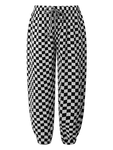 Kids Boy Girls Jogger Pants Plaid Printed Drawstring Elastic Waist Pants Hip Hop Streetwear Trousers3