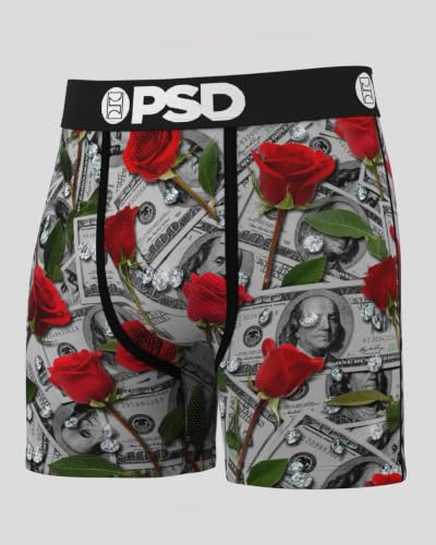 Bóxer hombre estampado dinero y rosas calzoncillo de microfibra 4