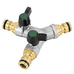 HENGBIRD Y-verdeler, tuinslangkoppeling, slangkoppeling, waterverdeler, 2-wegverdeler voor water, 2-wegs, wateraansluiting, verdeler voor buisverbinding, tuingereedschap, tuintoestel, waterverdeler