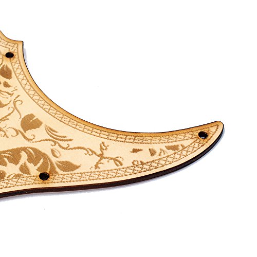 KKmoon Guitarra de madeira HSH Pickguard Maple Wood com padrão de flores decorativas para guitarras
