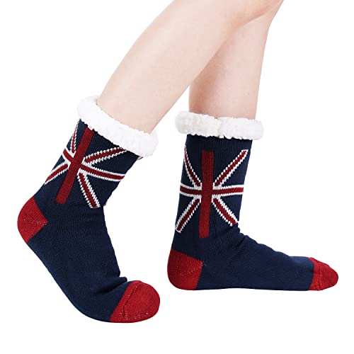 Image of Chassic Sherpa Lined Slipper Socks for Women, Non-Slip Cozy Winter House Socks, Soft Fuzzy Socks, Gifts for Women & Ladies Stocking Stuffers
