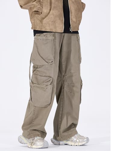 Mens Cargo Pants Casual Joggers Athletic Pants Cotton Straight Trousers4