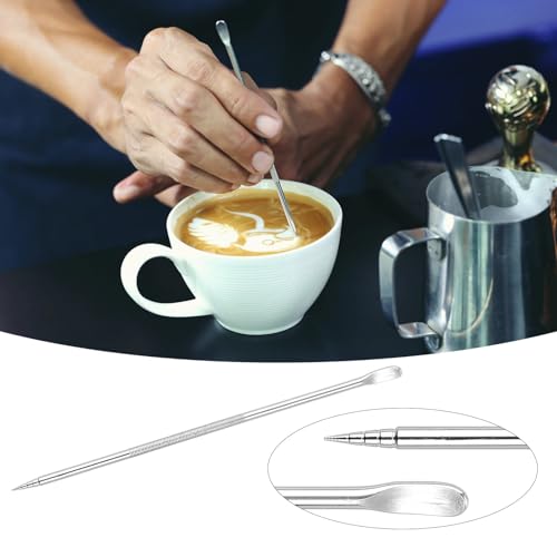 Kavolet Ensemble D'art du café en Acier Inoxydable, 19 Pièces, Comprenant un Pichet à Mousse de Lait et des Pochoirs pour les Amateurs café Débutants à la Maison – vue 4