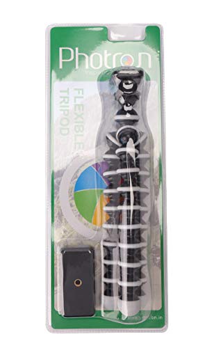 Image of Photron 13 inches Flexible GorillaPod Octopod Tripod with Mobile Holder Attachment & 360 Degree Ball Head for Smartphones, Compact Cameras, Action Cameras | Load Capacity: 1.5kg - NOT for DSLR (Black)