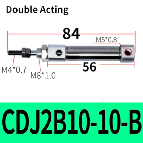 Vérin pneumatique miniature robuste CDJ2B10-15-B double effet 10mm - 2
