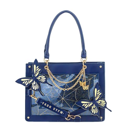 Ita Bag Pins Display Handbag for Women Butterfly Single Shoulder Bag Crossbody Bag with Pins and Accessories Tote bag (Sapphire) - Main Image