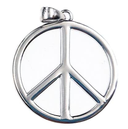 AB Viking Crafts Colgante de plata 925 CND símbolo paz con cadena de acero inoxidable plateado y bolsa de joyería, Plata Cover
