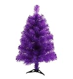 Jackcsale 2 Foot Artificial Christmas Tree Xmas Pine Tree with PVC Leg Stand Base Holiday Decoration Purple