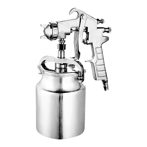Angoily 1 Pc Rociadora Aerógrafo Boquilla Neumático Pulverizador De Pintura Para Muebles Spray De Alimentación De Sifón Bomba Rociar Rociador De Pintura Silver Aleación De Aluminio