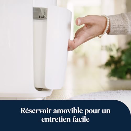 De’Longhi Tasciugo AriaDry - Déshumidificateur Portable pour la Maison, Filtration à 3 Actions, Élimination de l'Humidité 10L/24h, Séchage, Anti-Moisissure, Silencieux, Blanc (DEX210SF)