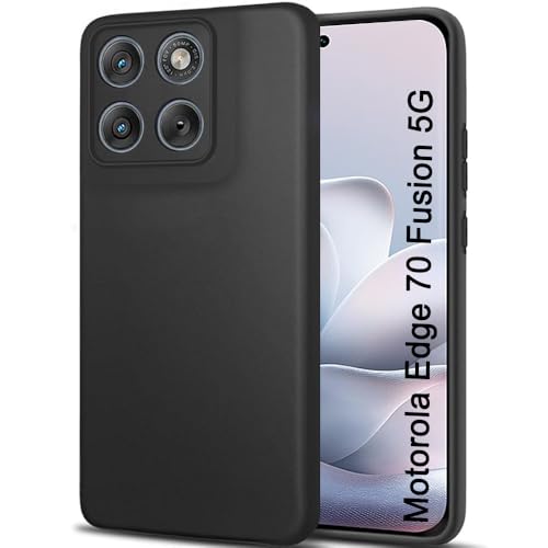 Image of TheGiftKart Sleek Back Cover Case for Motorola Moto Edge 70 Fusion 5G | Slim Fit Protective Design | Ultra Matte Finish | Camera Protection Bump | Soft Back Cover Case (Silicone, Black)