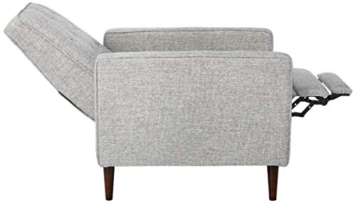 Christopher Knight Home Macedonia Mid Century Modern Tufted Back Fabric Recliner (Light Grey Tweed).