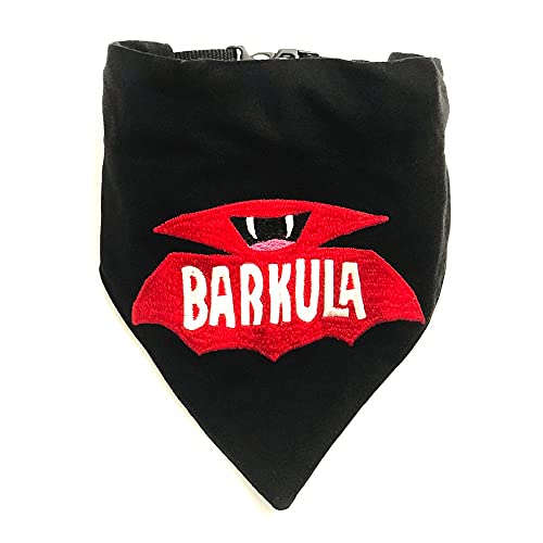 That Dog In Tuxedo Polyester Dog Halloween Costume Dog Bandana with Adjustable Dog Collar - Barkula (XL, Black), 1 Count