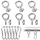 Forbabe 6 Set Kederleiste Haken, 6 mm Edelstahl Stopper für Kederschiene mit Karabiner, Kederstopper Kederhaken Kederschiene Zubehör für Caravan/Campervan/Wohnmobil